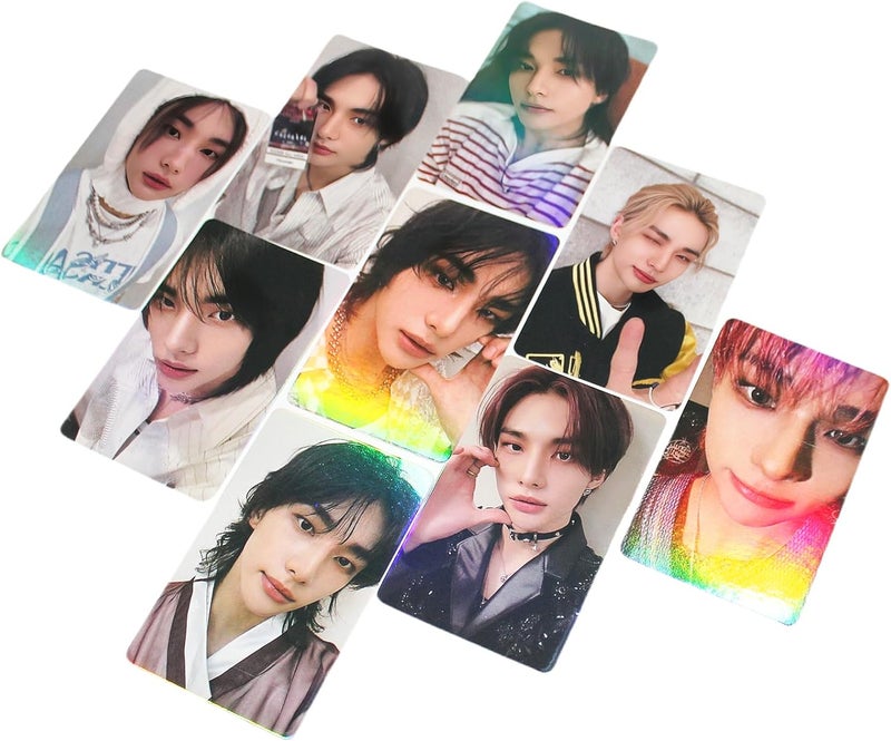 PYAJUU Stray Kids Laser Photocard 50pcs Stray Kids Album Photocard KPOP Straykids GIANT Photo Cards HOP Album Card Gift for Fans FELIX Photo Cards Bangchan Greeting Card HYUNJIN Postcard (Hyunjin) - Image 5
